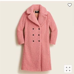 double-breasted teddy sherpa topcoat